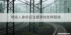 用成人身份证注册游戏怎样取消