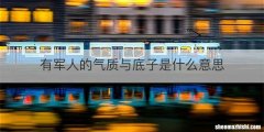 有军人的气质与底子是什么意思