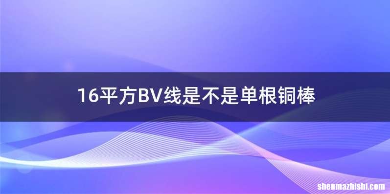 16平方BV线是不是单根铜棒