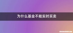为什么基金不能实时买卖