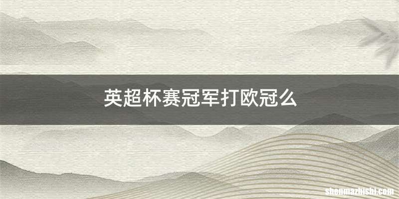 英超杯赛冠军打欧冠么