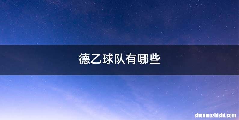 德乙球队有哪些