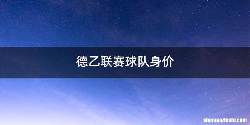 德乙联赛球队身价