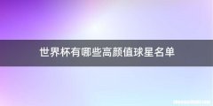 世界杯有哪些高颜值球星名单