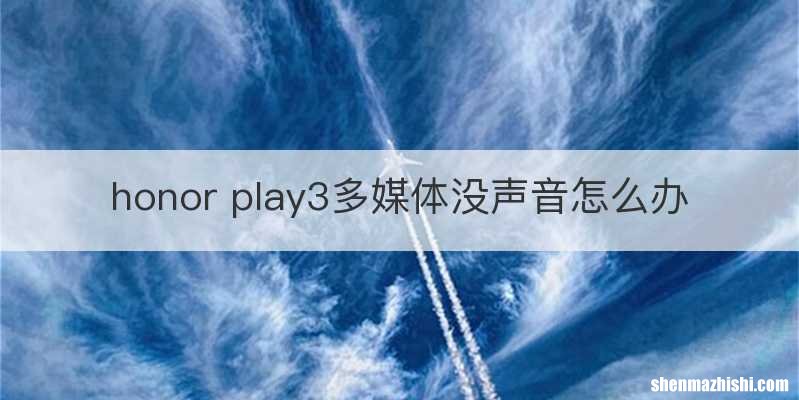 honor play3多媒体没声音怎么办
