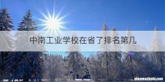 中南工业学校在省了排名第几