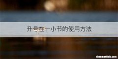 升号在一小节的使用方法