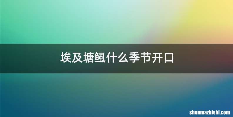 埃及塘鲺什么季节开口