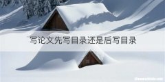 写论文先写目录还是后写目录