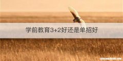 学前教育3+2好还是单招好