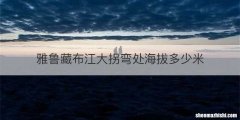 雅鲁藏布江大拐弯处海拔多少米