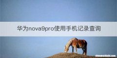 华为nova9pro使用手机记录查询