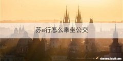 苏e行怎么乘坐公交