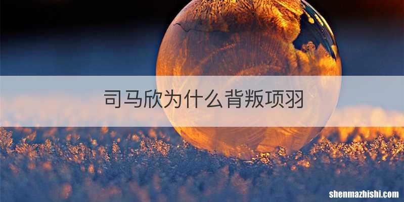 司马欣为什么背叛项羽