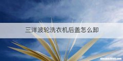 三洋波轮洗衣机后盖怎么卸
