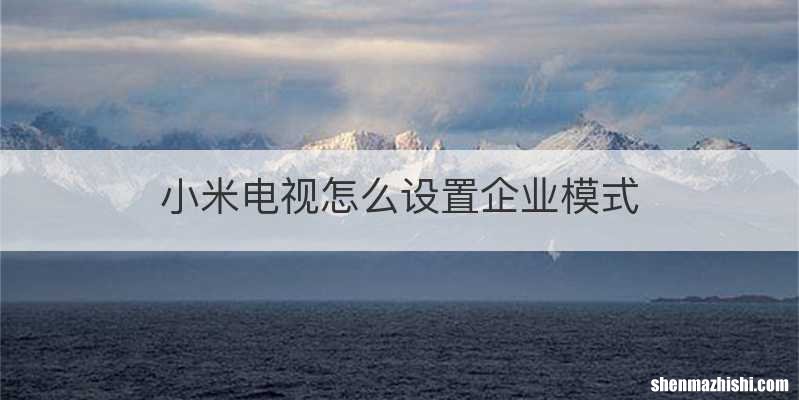 小米电视怎么设置企业模式