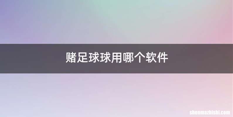 赌足球球用哪个软件