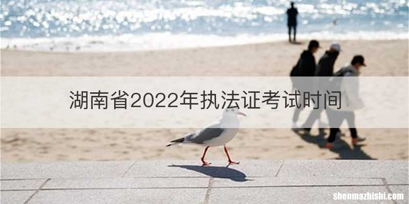 湖南省2022年执法证考试时间
