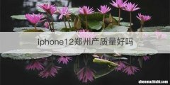 iphone12郑州产质量好吗