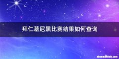 拜仁慕尼黑比赛结果如何查询