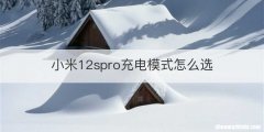 小米12spro充电模式怎么选