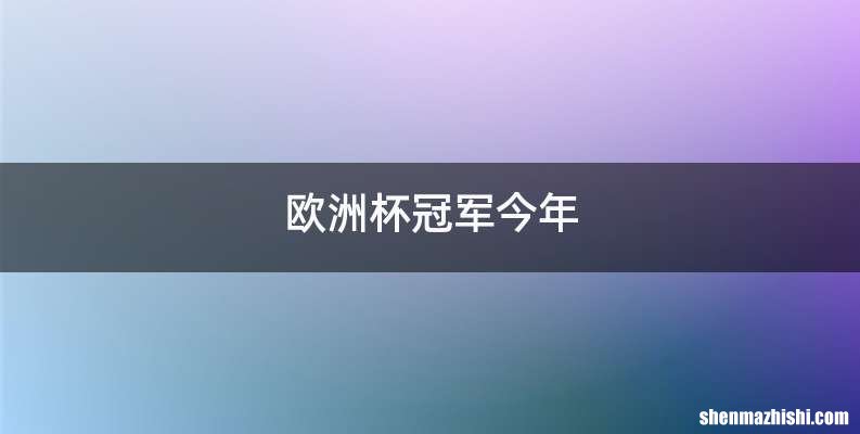 欧洲杯冠军今年