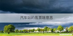 汽车站的售票啥意思