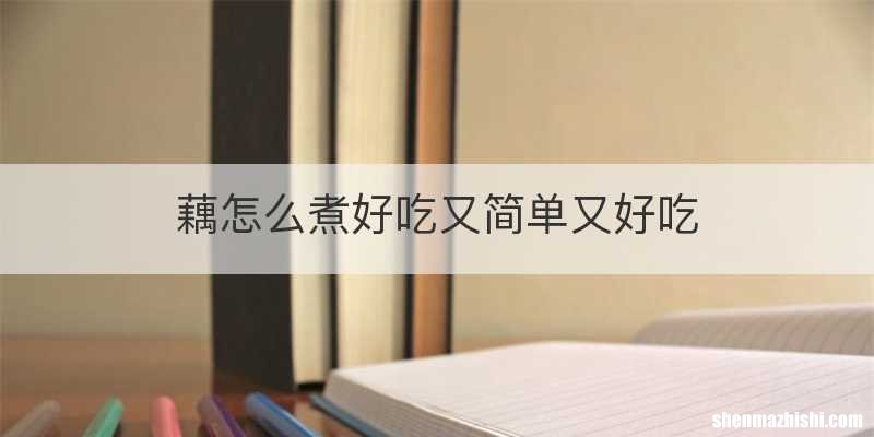 藕怎么煮好吃又简单又好吃