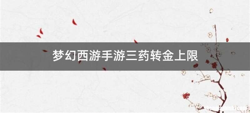梦幻西游手游三药转金上限