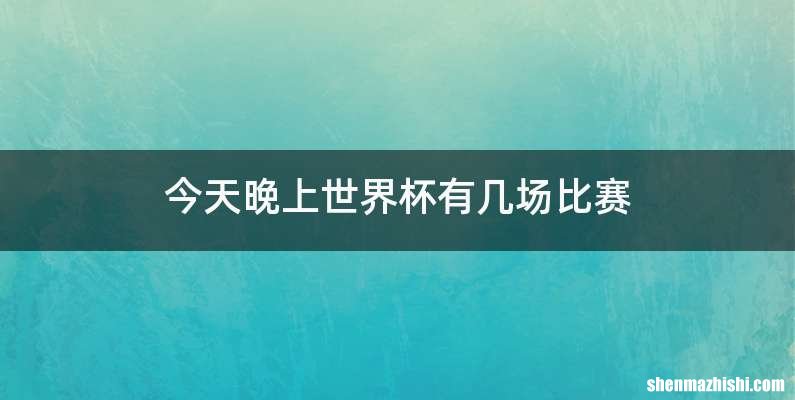 今天晚上世界杯有几场比赛