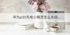 华为p30充电小精灵怎么关闭