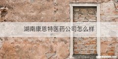 湖南康恩特医药公司怎么样