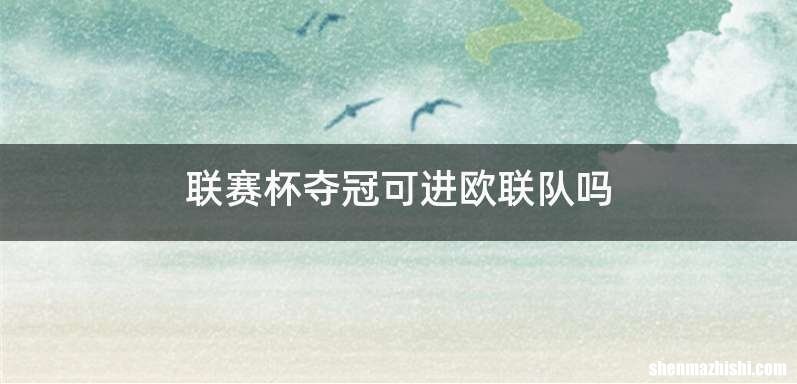 联赛杯夺冠可进欧联队吗