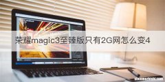 荣耀magic3至臻版只有2G网怎么变4