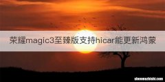 荣耀magic3至臻版支持hicar能更新鸿蒙