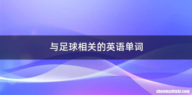 与足球相关的英语单词