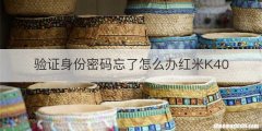 验证身份密码忘了怎么办红米K40