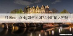 红米note9 4g如何关闭72小时输入密码