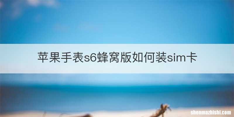苹果手表s6蜂窝版如何装sim卡