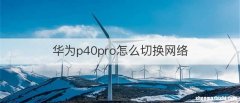 华为p40pro怎么切换网络