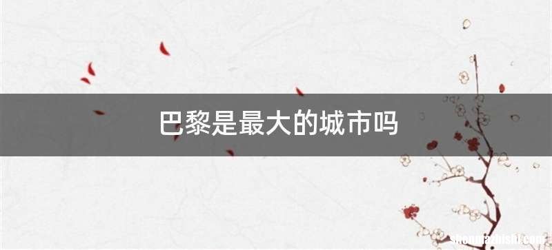 巴黎是最大的城市吗