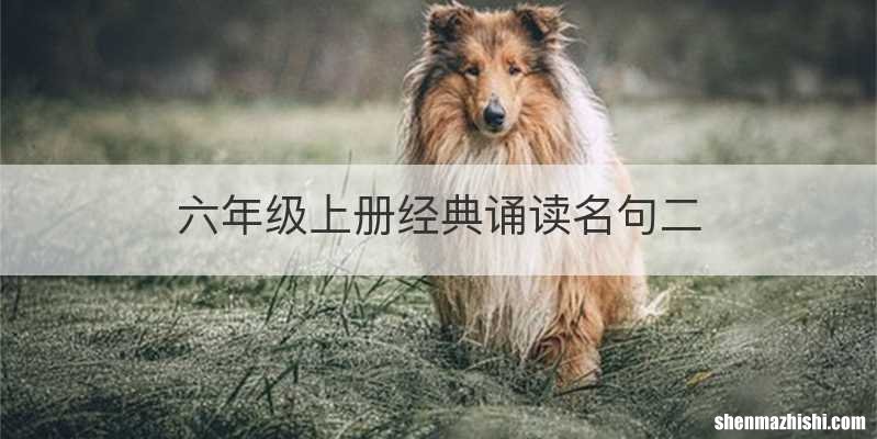 六年级上册经典诵读名句二
