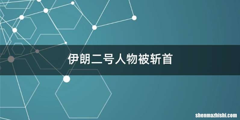 伊朗二号人物被斩首