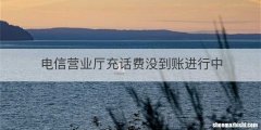 电信营业厅充话费没到账进行中