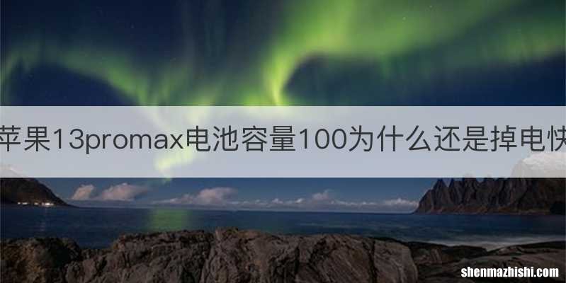 苹果13promax电池容量100为什么还是掉电快