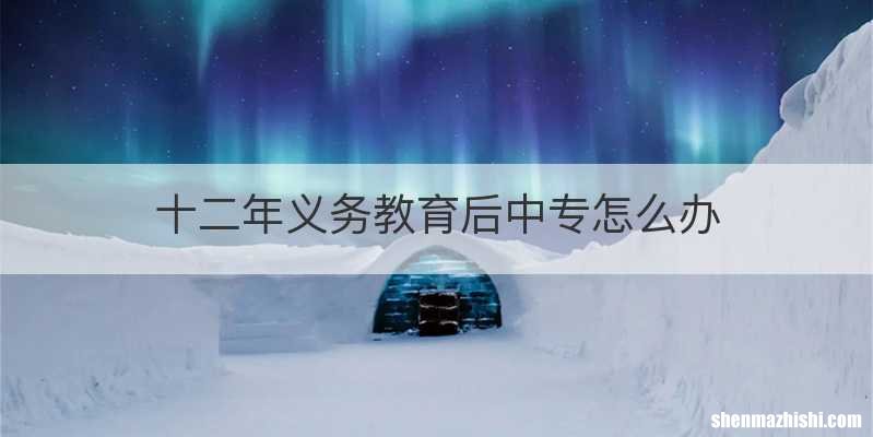 十二年义务教育后中专怎么办