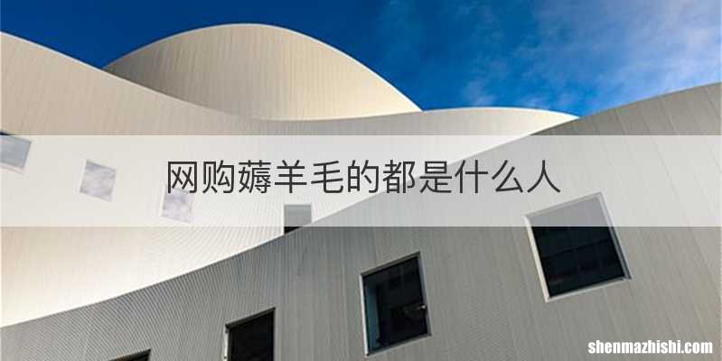 网购薅羊毛的都是什么人