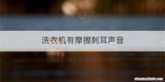 洗衣机有摩擦刺耳声音
