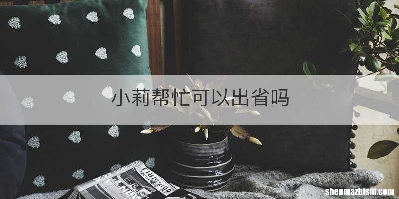 小莉帮忙可以出省吗