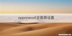 opporeno6全面屏设置